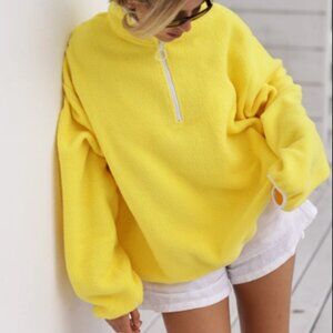 Yellow Parke Boat Fleece Pullover in the color SUNNY